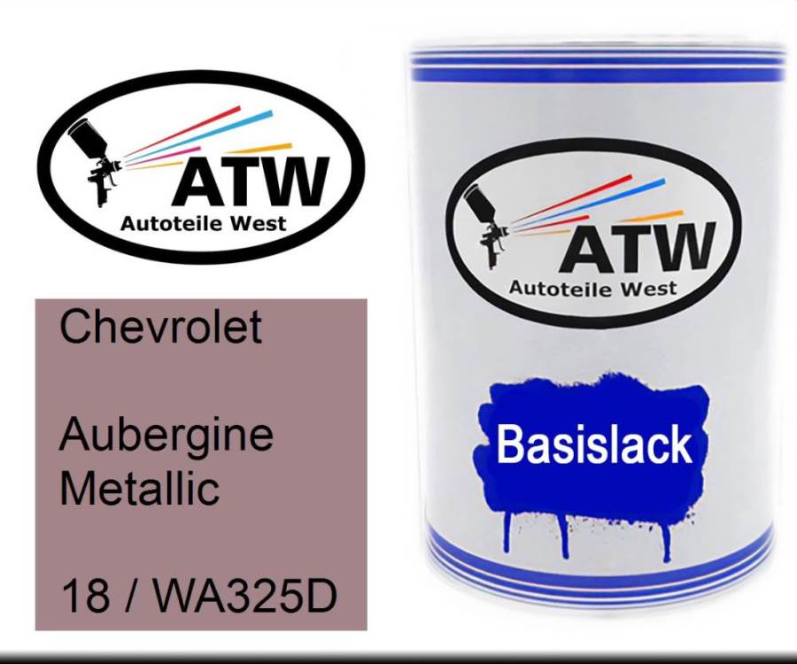 Chevrolet, Aubergine Metallic, 18 / WA325D: 500ml Lackdose, von ATW Autoteile West.